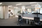 Office Desks in open plan office with modern fittings
