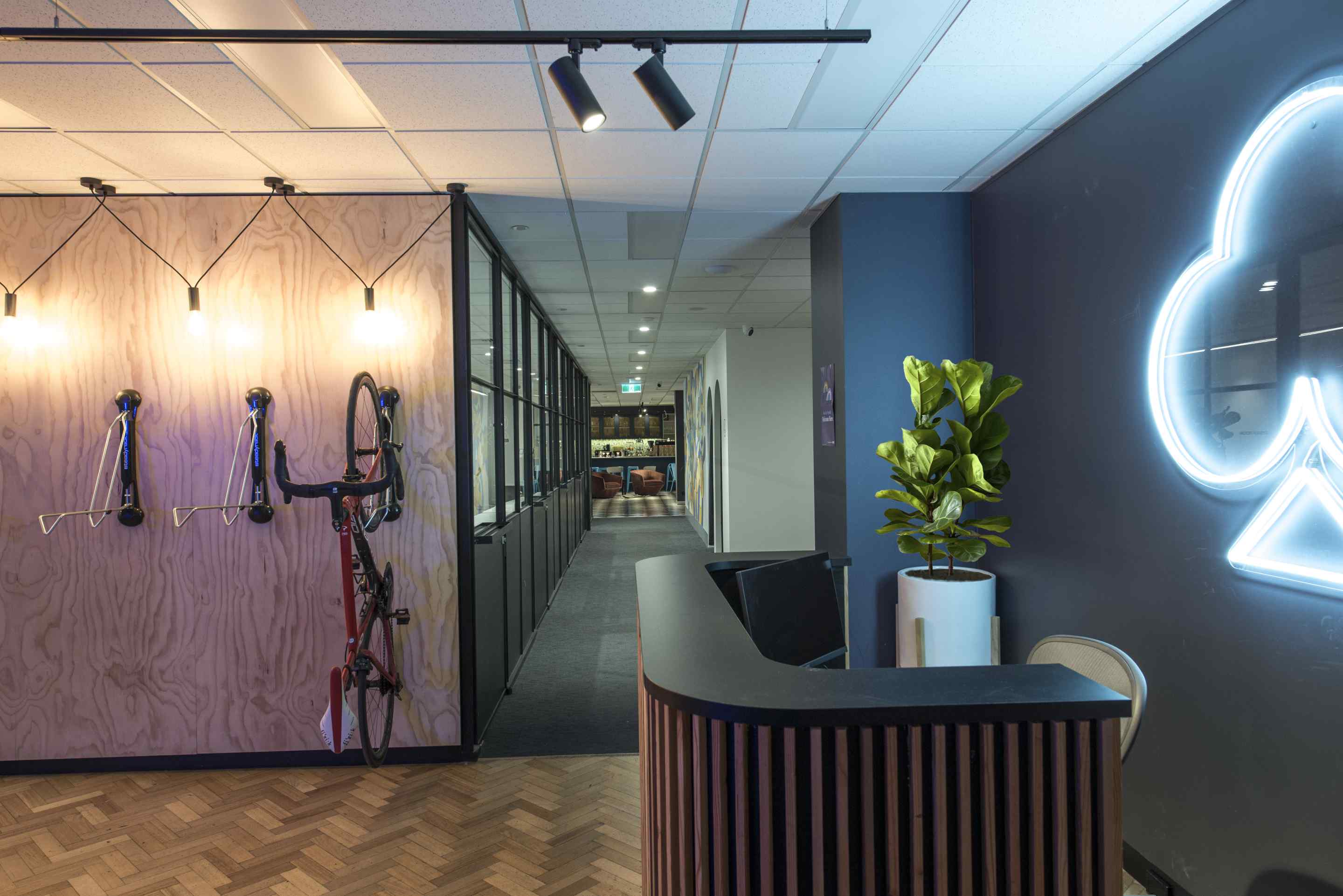 Memorable office branding for the company EasyGo designed by IN2 Space Interior Design and Project Management